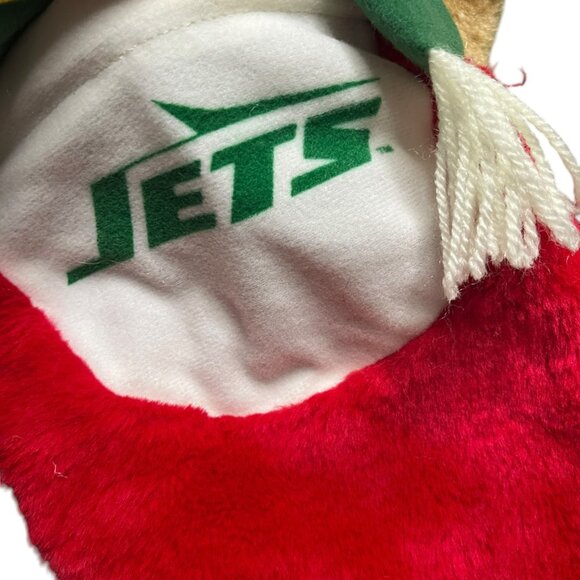 VTG NY Jets Teddy Bear Christmas Stocking NFL Football Plush 19" Hard‎ Helmet - Picture 4 of 9